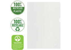 Insteekmap L-model Esselte A4 100% gerecycled 0.10mm transparant 100 stuks