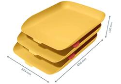 Brievenbak Leitz Cosy set van 3 A4 warm geel