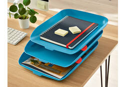 Brievenbak Leitz Cosy set van 3 A4 sereen blauw