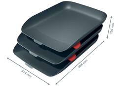 Brievenbak Leitz Cosy set van 3 A4 fluweel grijs