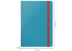 Notitieboek Leitz Cosy B5 160blz 100gr spiraal lijn blauw