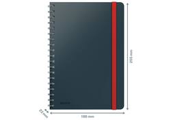 Notitieboek Leitz Cosy B5 160blz 100gr spiraal lijn grijs