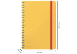 Notitieboek Leitz Cosy B5 160blz 100gr spiraal lijn geel