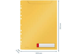 Insteekmap U-model Leitz Cosy harmonica A4 met perforatiestrip PP geel