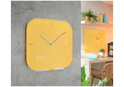 Wandklok Leitz Cosy geel glas