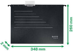 Hangmap Leitz Alpha Recycle A4 verticaal V-bodem zwart
