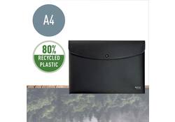 Enveloptas Leitz Recycle A4 met drukknopen PP zwart