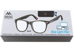 Leesbril Montana blue light filter +3.00 dpt zwart