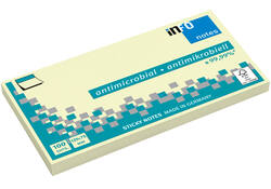 Memoblok info notes antimicrobiëel 100 vel 125x75mm geel
