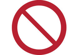 Pictogram bordje Djois Algemeen verbod Ø 200 mm Rood