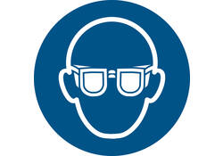 Pictogram bordje Djois Oogbescherming verplicht Ø200mm blauw
