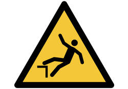 Pictogram bordje Djois Waarschuwing: valgevaar 200 x 176 mm Geel