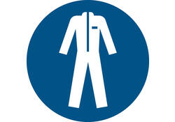 Pictogram bordje Djois Beschermende werkkleding verplicht Ø 200mm Blauw