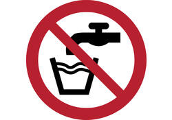 Pictogram bordje Djois Geen drinkwater Ø 200 mm Rood