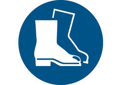 Pictogram bordje Djois Veiligheidsschoenen verplicht Ø200mm blauw