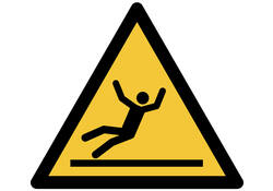 Pictogram bordje Djois Waarschuwing: glad oppervlak 200x176mm Geel