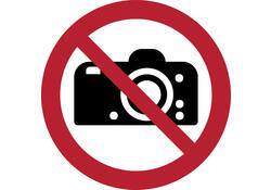Pictogram bordje Djois Fotografie verboden Ø 200 mm Rood