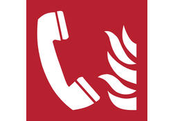 Pictogram bordje Djois Noodtelefoon brand 200 x 200 mm Rood