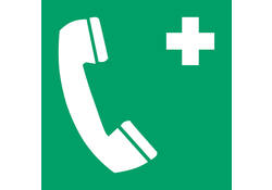 Pictogram bordje Djois Noodtelefoon 200 x 200 mm Groen
