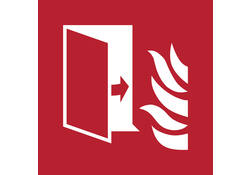 Pictogram bordje Djois Branddeur 200 x 200 mm Rood