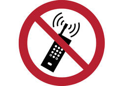 Pictogram bordje Djois Mobiele telefoon verboden Ø 200mm Rood