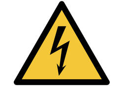 Pictogram bordje Djois Waarschuwing: elektrische spanning geel