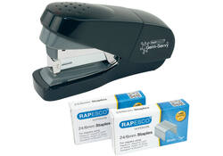 Nietmachine Rapesco antibacterieel flat clinch 35vel 24/6mm zwart