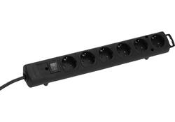 Stekkerdoos Brennenstuhl Comfort Plus 6 voudig inclusief platte stekker 2 meter zwart