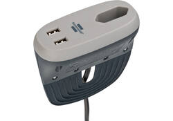 Laadstation Brennenstuhl Sofa 1 eurosocket 2 USB zwart/grijs