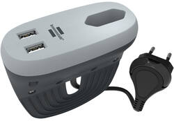 Laadstation Brennenstuhl Sofa 1 eurosocket 2 USB zwart/grijs