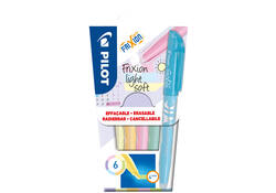 Markeerstift PILOT friXion light soft pastel assorti set à 6 stuks