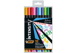 Fineliner Bic Intensity fijn assorti pak à 10 stuks