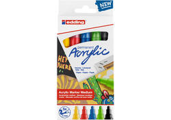 Acrylmarker edding e-5100 medium basis assorti set à 5 stuks