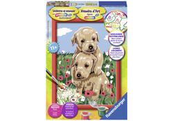 Schilderen op nummer Ravensburger Knuffelende puppies
