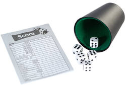 Spel dobbelset en scoreblok Clown