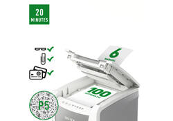Papiervernietiger Leitz IQ Auto+ Small Office 100 P5 snippers 2x15mm