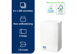 Servetten Tork Expressnap N4 extra zacht premium 1/2 vouw 2-laags wit 15850