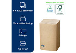 Servet Tork N4 Xpressnap Premium 1/2 vouw 2-laags 213x165mm 1000 vel naturel 12880