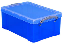 Opbergbox Really Useful 9 liter 395x210x140mm transparant blauw