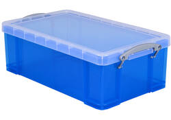 Opbergbox Really Useful 12 liter 465x270x150mm transparant blauw