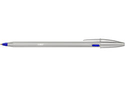 Balpen Bic Cristal Re-new medium blauw blister à 1 balpen + 2 vullingen