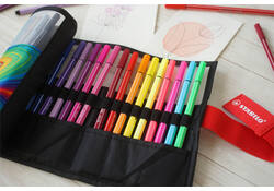 Viltstift STABILO Pen 68/25 Arty roletui medium assorti set à 25 stuks