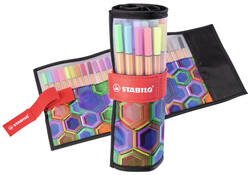 Fineliner STABILO point 88/25 Arty rollerset zwart fijn assorti etui à 25 stuks