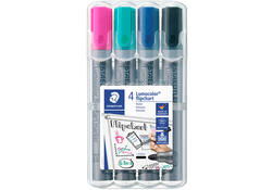 Viltstift Staedtler 356 voor flipover rond 2mm set à 4 stuks assorti