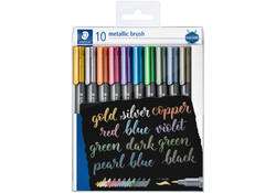 Brushpen Staedtler metallic etui à 10 kleuren