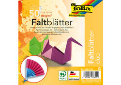 Vouwblaadjes Folia 80gr 15x15cm 50 vel 2-zijdig 10 duo kleuren