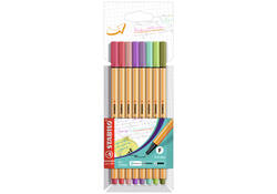 Fineliner STABILO point 88/8 fijn assorti etui à 8 stuks