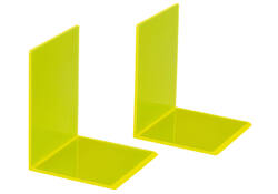 Boekensteun MAUL 10x10x13cm acryl set 2 neon geel transparant