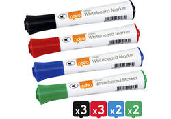 Viltstift Nobo whiteboard Glide rond assorti 2mm 10st