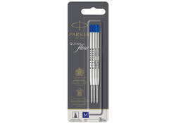 Balpenvulling Parker Quinkflow medium blauw blister à 3 stuks